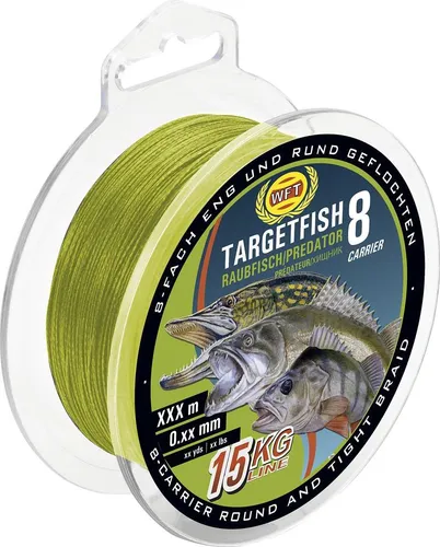 WFT Schnur Targetfish 8 Raubfisch Chartreuse Länge 2000m ø 0,18mm