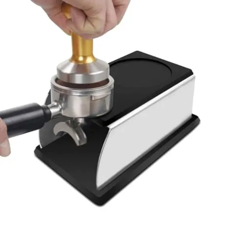 Regun Tamperstation 58mm, Tamperstation für Espresso Siebträgermaschine, Schwarzer Edelstahl Kaffee Manipulation Basis Ständer, Barista Zubehör für Siebträgermaschinen für Anfänger und Profi