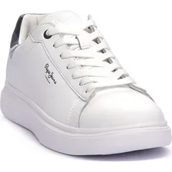 Pepe Jeans Eaton One Sportschuhe - Herren Sneaker EU 43 in Weiß - Hochwertige Eaton One M Cupsole Sneaker aus Vollleder mit extraleichter Außensohle und herausnehmbarer Innensohle, ideal für ganzjährigen Komfort.