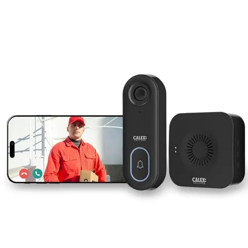 CALEX Smart Video Türklingel mit Kamera - Video-Türklingel mit 1080P HD Kamera und Zwei-Wege Audio für mehr Sicherheit und Komfort. Erhalten Sie App-Benachrichtigungen bei Klingeln und Bewegungserkennung.