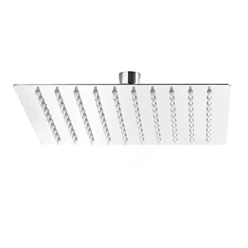 Wiltec Regendusche Duschkopf 40x40cm aus Edelstahl - Einbauduschkopf mit luxuriöser Wasserverteilung für entspannende Duscherlebnisse, gefertigt aus langlebigem Edelstahl für zeitlose Eleganz.