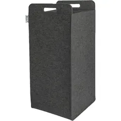 Wäschekorb Groß Wäschesammler Multifunktionaler Filz Aufbewahrungskorb Stylischer Tragbar Wäschesortierer - Schwarz