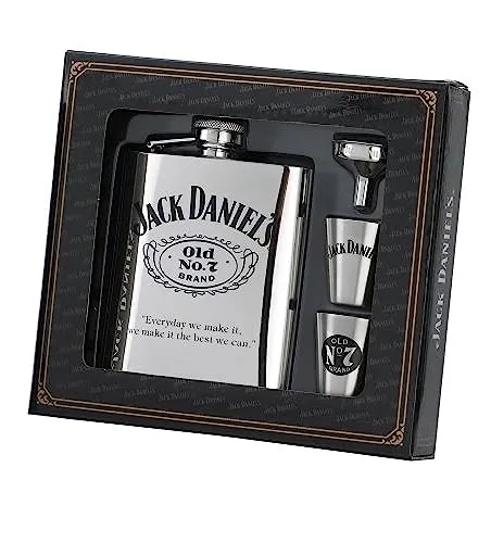 Jack Daniels Lizenziertes Barware 8473 Swing Cartouche Geschenkset, 170 ml, Silber