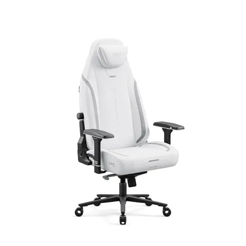 Diablo Ergonomischer Gaming Stuhl Stoff X.Eye Prime Pc Stuhl mit Magnet-Kopfstütze Gaming Sessel Kühlfunktion Gaming Stuhl Ergonomisch Strapazierfähiger Stoff Gaming Chair 140 kg Ghosted White