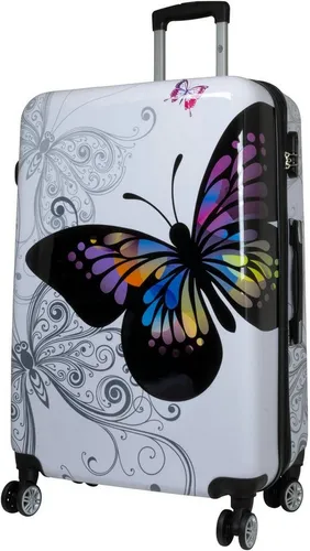 Warenhandel König Hartschalen-Trolley Butterfly XL in weiß von Warenhandel König