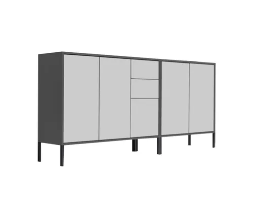 Produktbild BMG Möbel Kommode Sideboard Mailand Set 10 – Anthrazit, grifflos
