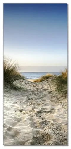 posterdepot Türtapete Dünenweg zum Strand in blau von posterdepot