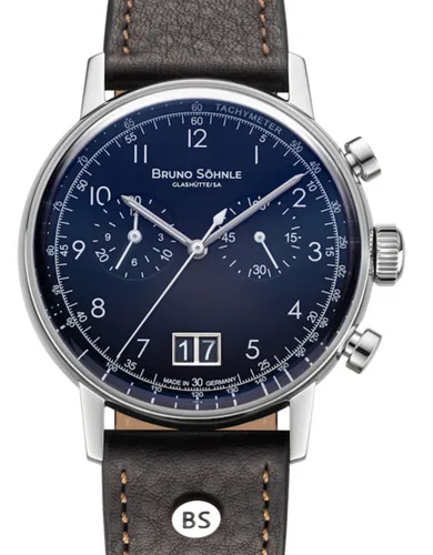Bruno Söhnle Bergamo Chronograph 17-13237-331 - Elegante Armbanduhr für Unisex Erwachsene mit hochwertigem Schweizer Uhrwerk und robustem Saphirglas. Das genähte Kalbslederarmband sorgt für hohen Tragekomfort. Ideal für stilbewusste Träger.