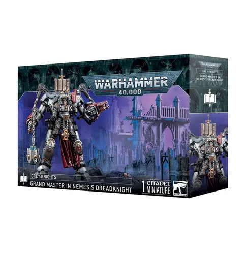 Games Workshop Warhammer 40.000 Grey Knights Grand Master in Nemesis Dreadknight - Spielzeugfigur für Warhammer 40.000, beeindruckender Großmeister in Nemesis-Ritter, perfekt für Sammler und Tabletop-Spiele.