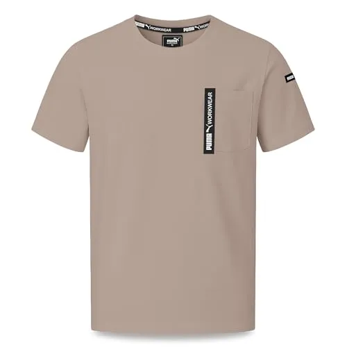 PUMA Workwear Advanced Kollektion - Herren T-Shirt mit Brusttasche - Strapazierfähiges Gewebe - Braun - XXL - Robustes Herren T-Shirt aus hochwertigem Baumwoll-Polyester-Mix, ideal für Handwerk und Logistik. Mit praktischer Brusttasche und Utility-Fach für einfachen Zugriff auf Werkzeuge. Atmungsaktiv und pflegeleicht – perfekt für den aktiven Arbeitsalltag.
