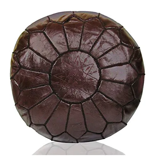 ALMADIH marokkanisches Echtleder Sitzkissen dunkelbraun von Almadih