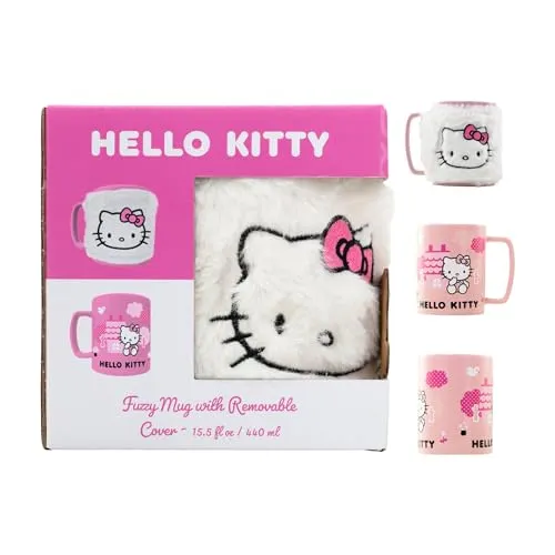 Hello-Kitty-Tasse Mit Pelzigem Band, 440 Ml in pink von Pyramid International
