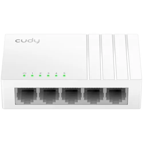 Cudy GS105U 5 Port Gigabit Ethernet Switch Mit USB-C Power Jack Desktop Ethernet Splitter Kunststoffgehäuse Ungeschirmter Schalter Plug & Play Fanless Unmanaged