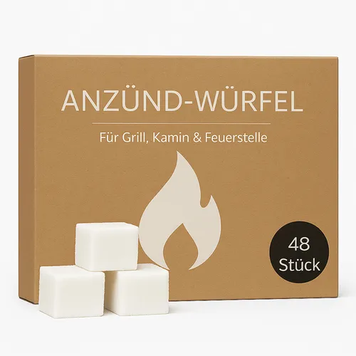 Anzündwürfel Kaminanzünder 24 Pakete = 1152 Stück Ofenanzünder Grillanzünder