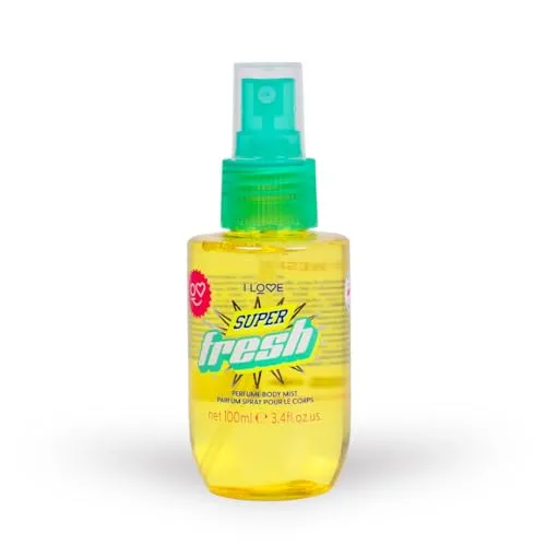 I LOVE Superfresh Parfum Body Mist Erfrischendes Körperspray mit Zitrus & grünen Blumennoten – Langanhaltendes, leichtes Body Spray für Frauen 100ml
