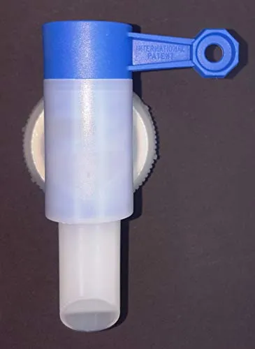 CleanPrince Kugelhahn-Ausgießer 1 Stück Zapfhahn Dosierhahn Auslaufhahn Gewinde DIN 45 für CleanPrince Kanister 2, 5, 10 Liter, weiß/blau, PE, HDPE & LDPE, Zubehör für Kanister