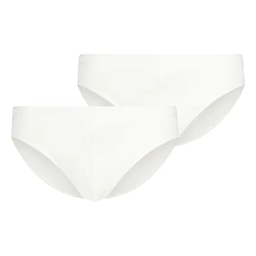 Skiny Herren Cotton Rib Slip, Weiß (080694), L (2er Pack) - Funktionsunterwäsche: Bequeme Herren-Brasil-Slips im Doppelpack aus pflegeleichter Baumwolle, gefertigt in Europa für höchsten Tragekomfort.
