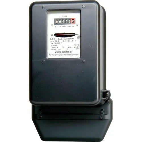 Kopp Drehstromzähler 10/30A, regeneriert, unbeglaubigt - Mechanischer Drehstromzähler für präzise Verbrauchsmessung, ideal für den Einsatz in Industrie und Gewerbe.