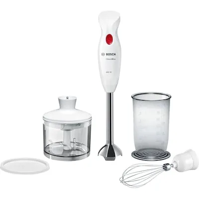 Bosch Stabmixer CleverMixx MSM24500 - 400 W, Edelstahl-Mixfuß, inklusive Messbecher und Schneebesen, leicht und einfach zu reinigen