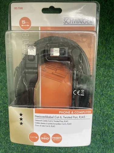 Schwaiger Netzwerkkabel Cat6, Twisted Pair 360 Grad 5M von Schwaiger
