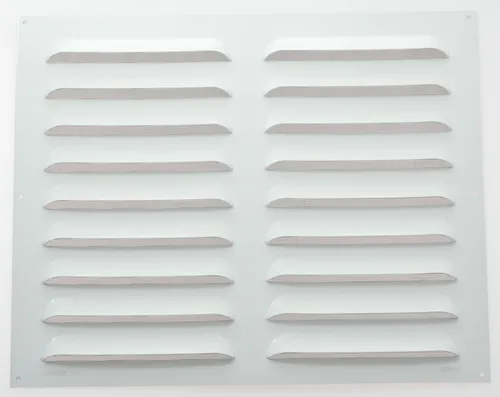 Wetterschutzgitter Lüftungsgitter Aluminium weiß 40 x 50 cm mit Fliegendraht