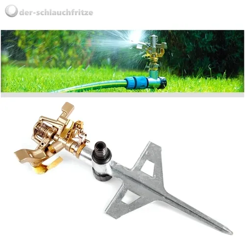 Rasensprenger bis 530m2 Metall Impulsregner Kreisregner Rasen Sprenger Sprinkler