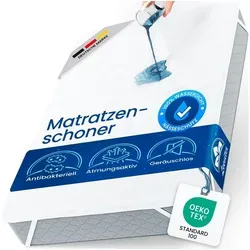 Matratzenschoner wasserdicht & atmungsaktiv – perfekter Sitz dank Eckgummis bis 30 cm leevitex®, waschbar bei 60 °C, trocknergeeignet & OEKO-TEX® zertifiziert weiß 100 cm x 200 cm x 0.3 cm