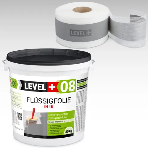 Dichtfolie Duschelement Dichtset 25kg - Effektive Badabdichtung - Dichtset Flüssigfolie für optimale Badabdichtung, mit 25 kg für große Projekte geeignet und einfach anzuwenden.