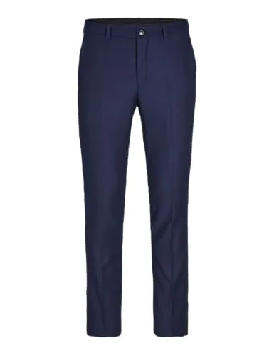 Anzughose JPRSOLARIS TROUSER NOOS PLS - Herren, Slim Fit, Dark Navy - Modische Herren-Anzughose von Jack & Jones PlusSize, slim fit und pflegeleicht dank hochwertigem Webmaterial. Ideal für Business- und Abendmode.