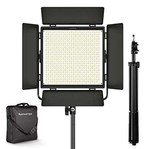 Instarter LED Videoleuchte mit Stativ, 50 W Videoleuchte mit App, Kamera Beleuchtung 360° drehbar, Videolicht für warmes & kaltes Licht Bi-Color