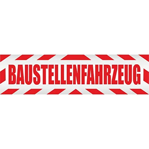 INDIGOS UG - Magnetschild Auto Baustellenfahrzeug mit Rahmen 30 x 8 cm - Magnetfolie LKW Truck Transporter Baustellenfahrzeug Firmenwagen - flexibel abnehmbar, wetterfest