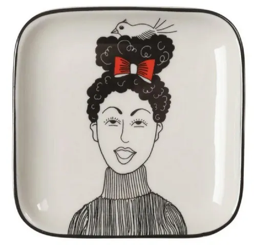 Giftcompany Schmuckkassette Porzellanteller Love Plates Frau mit Vogel