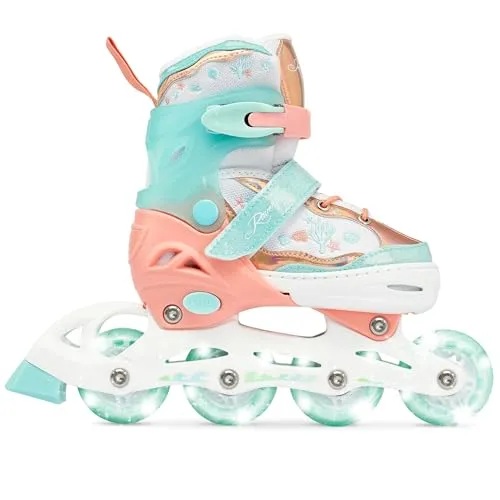 RAVEN Inline Skates Inliner für Kinder Mädchen verstellbar (Isla Orange/Mint, 30-33 (18,5cm-20,5cm))