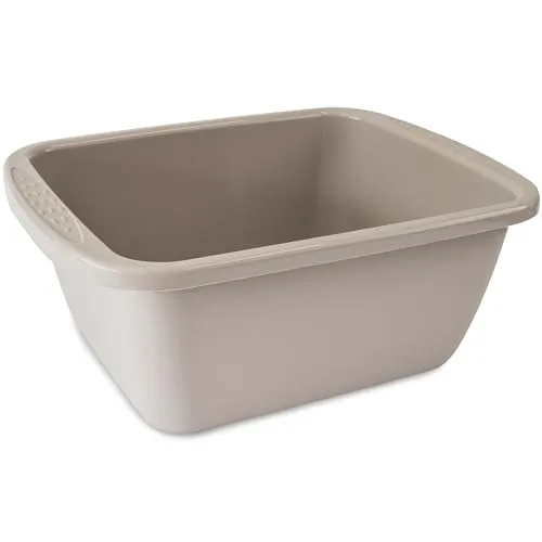 Schüssel 17 Liter rechteckig 45x35x18 cm Braun - Universal Haushaltsschüssel Waschschüssel Küchenschüssel Spülschüssel Kunststoff Fußbad Pflege - nestbar 11