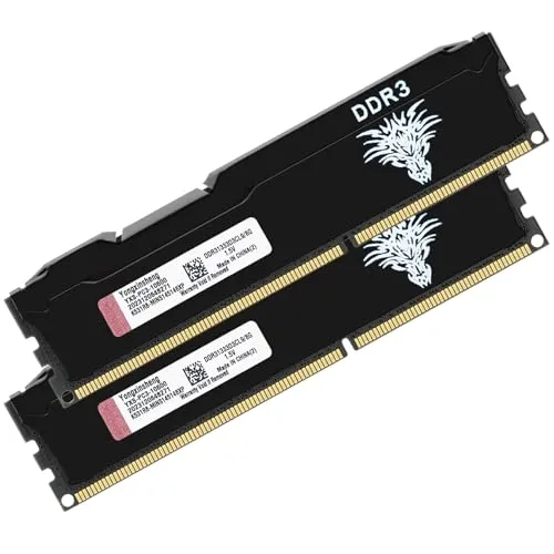 DDR3 16GB Kit (8GBx2) Desktop RAM 1333MHz PC3-10600 UDIMM Non-ECC Unbuffered 1.5V 2Rx8 Dual Rank 240 Pin CL9 PC Computer Memory Upgrade Module Arbeitsspeicher Kit (Schwarz)