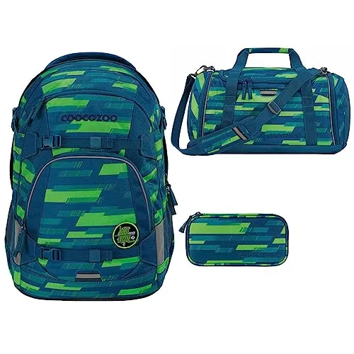 coocazoo MATE Schulrucksack-Set 3tlg (Lime Stripe) von Southbag