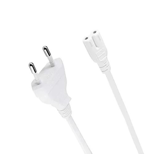 odedo 1.8m Netzkabel Euro Stecker weiß 1,80 Meter, Eurostecker auf Kleingerätebuchse IEC C7, 2polig für PS4 PS5 Drucker Monitor Stromkabel