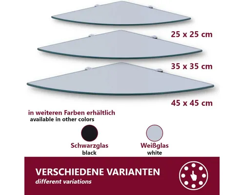 HOOZ Wandregal Eckregal aus Sicherheitsglas von Hooz