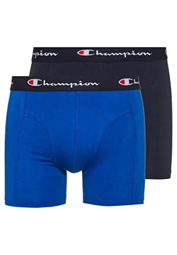 Champion Herren Core x2 Retroshorts, Blau & Marineblau, S (2er Pack)
