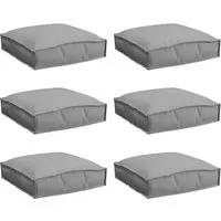 vidaXL Sitzauflage Palettenkissen Grau 6er Set 40x40x8 cm - Outdoor Auflagen für Garten und Terrasse, wasserabweisend und stilvoll. Das 6er Set sorgt für erhöhten Sitzkomfort und bringt eine moderne Note in deinen Außenbereich.
