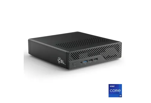 CSL TitanBox i9-12900H Mini PC - Der CSL TitanBox i9-12900H ist ein kompakter Mini PC, ideal für anspruchsvolle Office-Anwendungen und hochauflösendes 4K-Entertainment. Mit Intel® Core™ i9-12900H und 64 GB RAM bietet er hohe Leistung für Multitasking.
