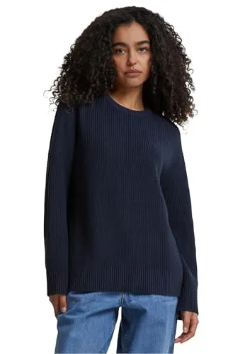 Urban Classics Damen Ladies Rib Knit Sweater Navy, M - Pullover für Damen, klassischer Rundhalsausschnitt aus weichem Material für optimalen Tragekomfort, ideal für kühle Tage und lässige Outfits.