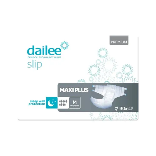 Dailee Slip Premium Maxi Plus M, 120 Stück - Atmungsaktive Inkontinenzwindel - Inkontinenzhilfen mit höchster Saugleistung und atmungsaktivem Material für optimalen Schutz und Komfort bei schwerer bis schwerster Inkontinenz.