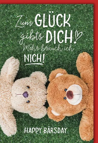 Geburtstag - Glückwunschkarte im Format 11,5 x 17 cm mit Umschlag - Happy Bärsda