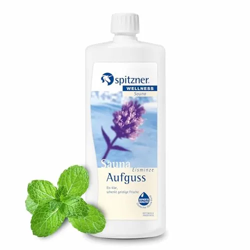 Spitzner Saunaaufguss - Eisminze 1L - Arzneimittel für entspannende Saunaerlebnisse, erfrischender Duft von Eisminze sorgt für ein kühlendes und belebendes Saunaerlebnis.