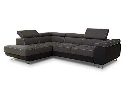 Ecksofa Caris mit Schlaffunktion – Flexibles Wohn- und Schlafmöbel - Sofas & Couches: Ecksofa mit Schlaffunktion und Bettkasten (Schlaffläche: 195x123 cm) für optimalen Komfort und Platzersparnis.