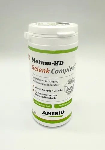 Anibio Motum-HD Gelenk Complex 5 mit Grünlippmuschel 200g - Vitamine & Zusätze für Hunde, unterstützt gesunde Gelenke mit hochwertiger Grünlippmuschel und ideal für alle Hundegrößen, auch für Senioren.