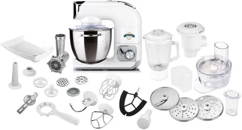 ETA Gratus Max III Küchenmaschine - 5,5 Liter Schüssel, 1200 Watt Leistung, robuste Vollmetallkonstruktion und umfangreiches Zubehörpaket