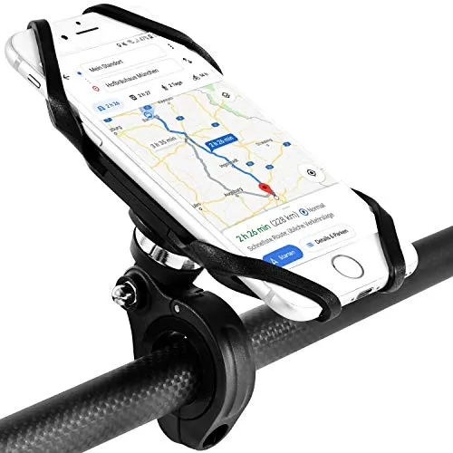 SINLAND Premium Handyhalterung Fahrrad, Motorrad, Quad | Anti-Vibration Smartphone Halterung Handy-Halterung Fahrradlenker | multifunktionale 360° Lenker Handy Halterung | 4-6 Zoll
