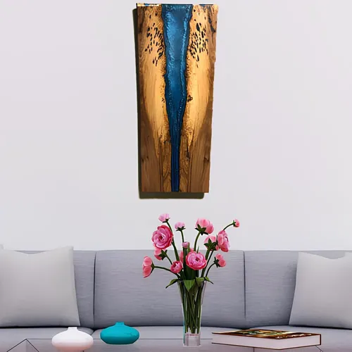 Wand Bild Epoxid Harz Gemälde Echtes Designer Bild Handarbeit Wasser Fall Bild